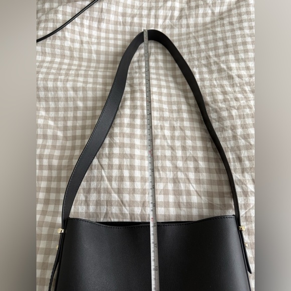 Italic Black Leather Bucket Bag - Picture 9 of 9